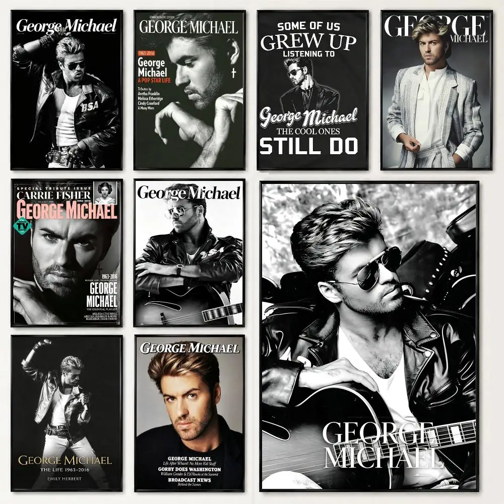 George Michael Poster HD poster black and white simple home decoration suitable for living room bedroom corridor and gift giving