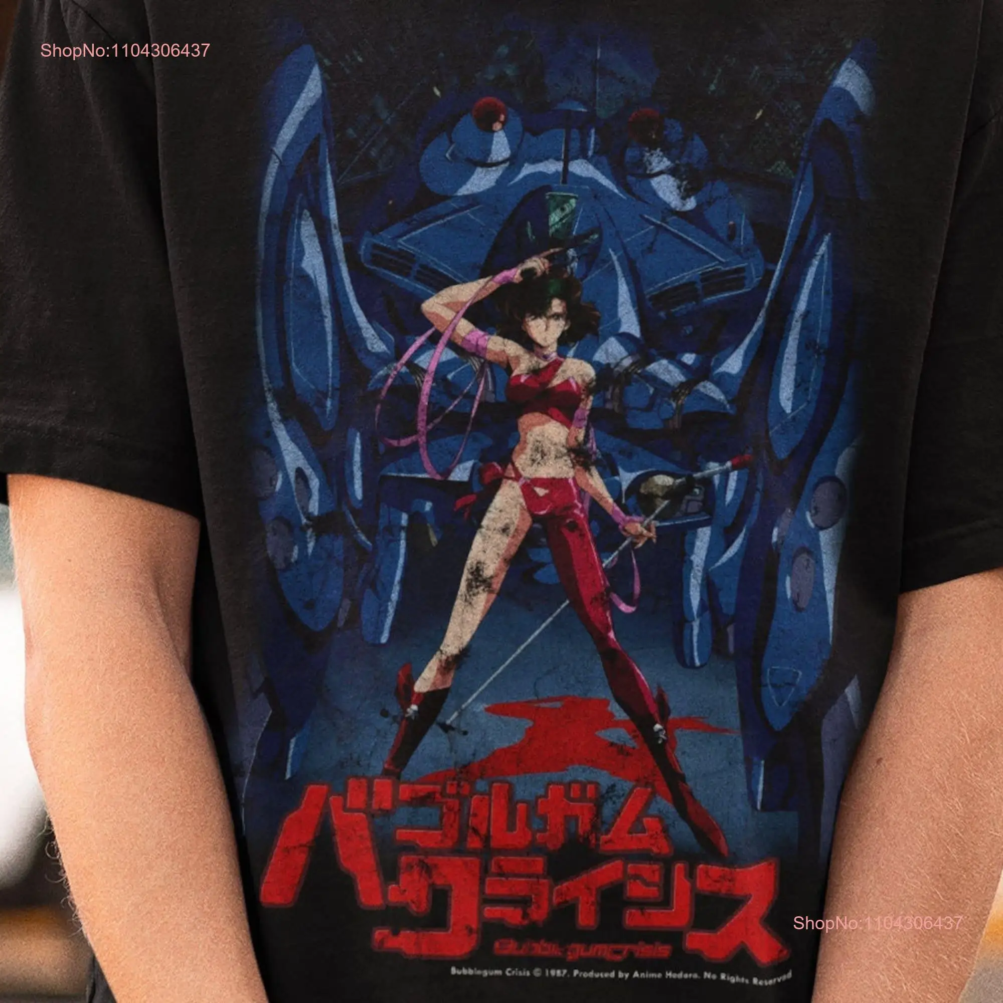 Bubblegum Crisis Vintage 80s Anime T Shirt Retro Reika Chang Manga Waifu long or short sleeves