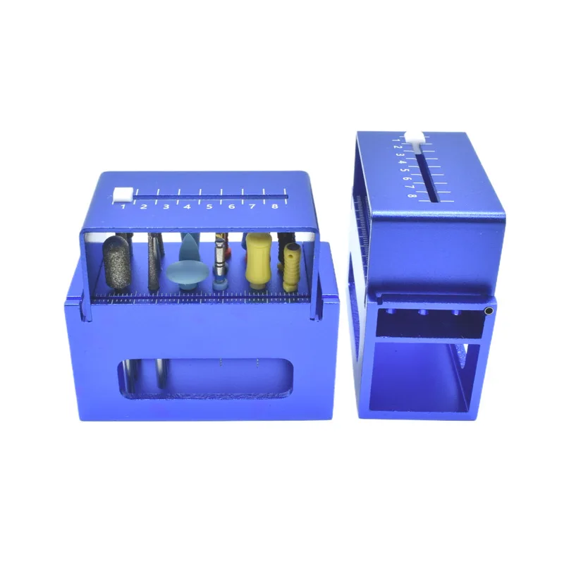 

Dental Burs Holder Metal Stand Endo Files Disinfection Box Autoclave Sterilizer Case Burs For Oral Care Tools 18 Holes