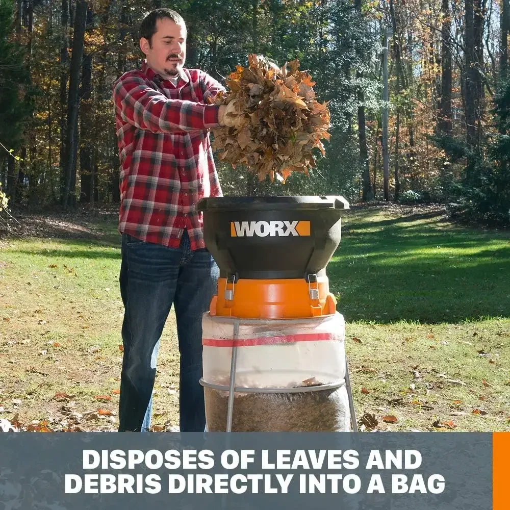 13 Amp Corded Electric Leaf Mulcher High Compression Leaf Shredder Compact Powerful Yard Waste Shredder