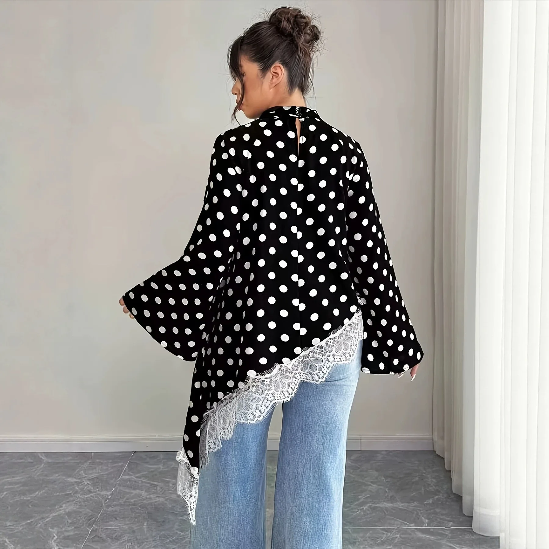Picture 4: 0XL-4XL Plus Size Autumn Spring Fashion Elegant Print Shirt Blouse O- Neck 3XL 4XL Big Size Women Long Sleeve T-shirt Tops