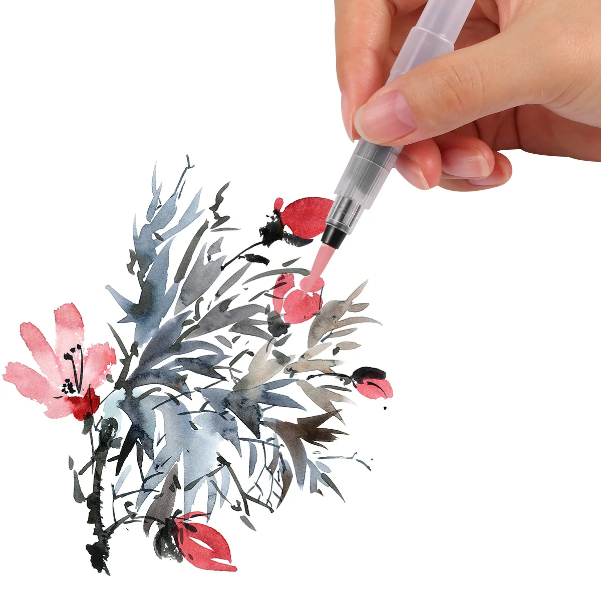 

9pcs Fountain Pen Set Lightweight Arts Ink Pen For Watercolor Painting Writing Practice Hand Drawing Brush Assorted Colors