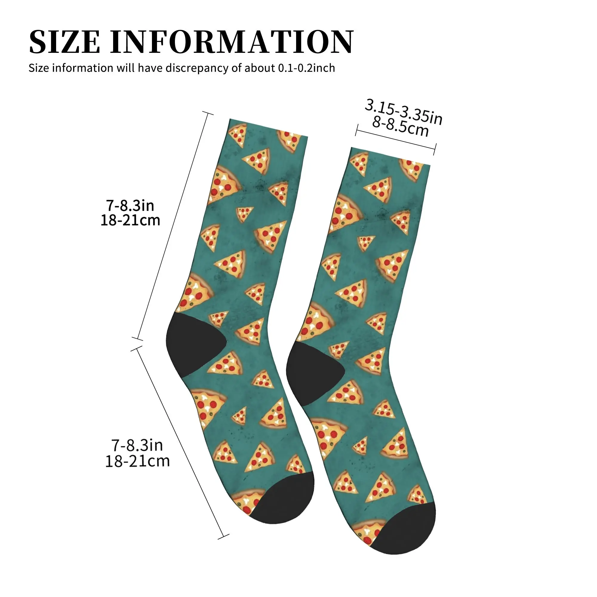Cool Pizza Slices Vintage Green Socks Non-Slip Stockings Adults Men Breathable Running Sports Socks Winter Harajuku Design Socks
