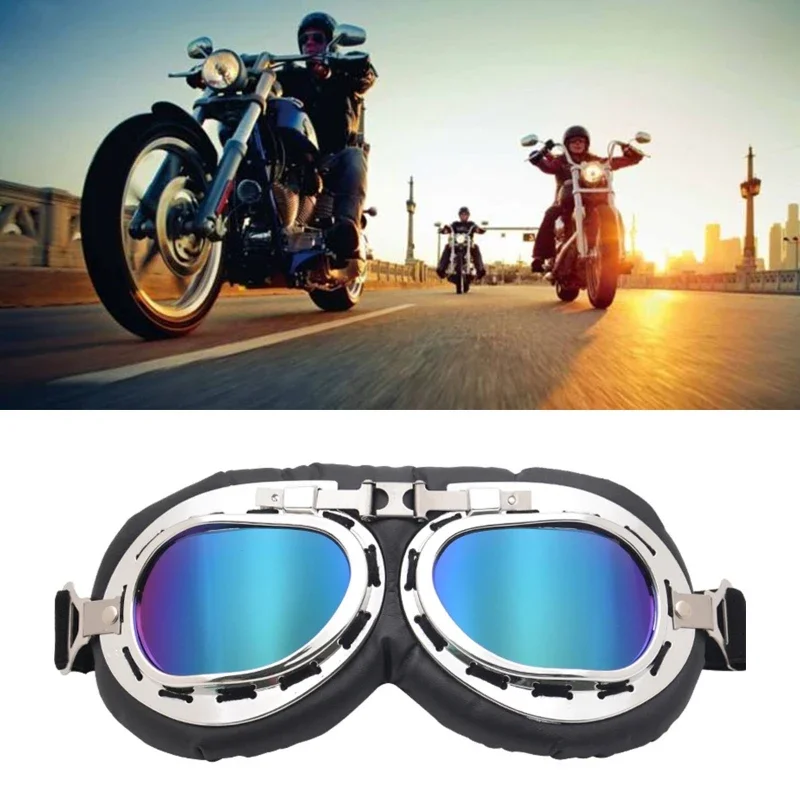 

New Motrcross Goggles Scooter Bike Cycling Windproof Protective Gears Motorcycle Helmet Vintage Goggle Retro Eyewear Glasses