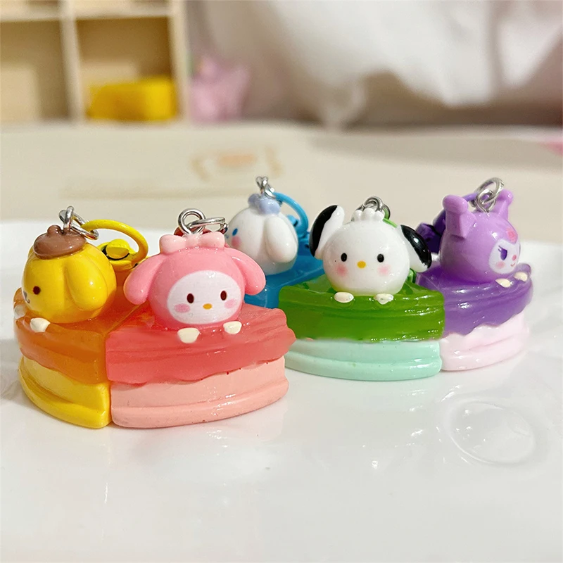 Cartoon Large Three-dimensional Sanrio Cake Pendant, Cute Girly Ins, Sweet Keychain, School Bag Ornament