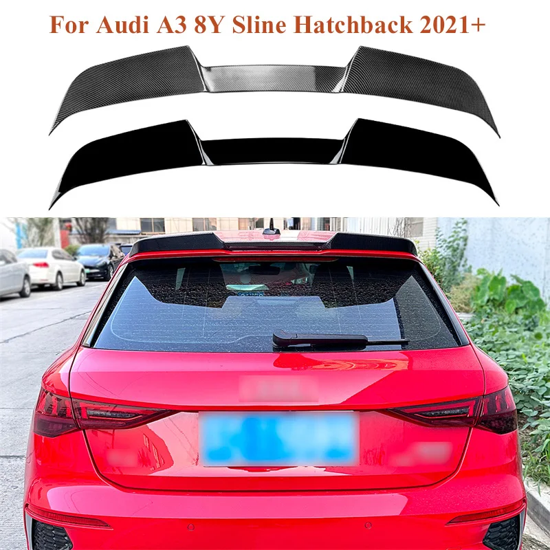 

Rear roof Trunk top Spoiler Wing 2021+ For Audi A3 8Y Sline Hatchback Tail Tailgate Splitter Lip Spoilers DUCK Tail DUCKBILL