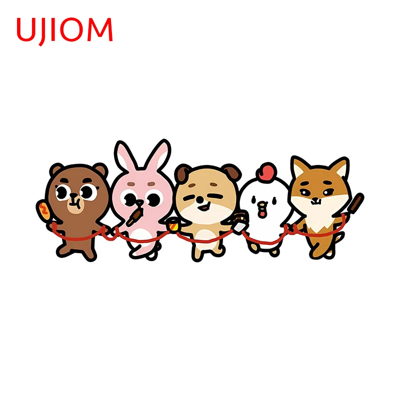 UJIOM 13cm X 4.9cm cartoon DENIMALZ family wall stickers cute Living Room decal Personality wallpapers home Amusing decor