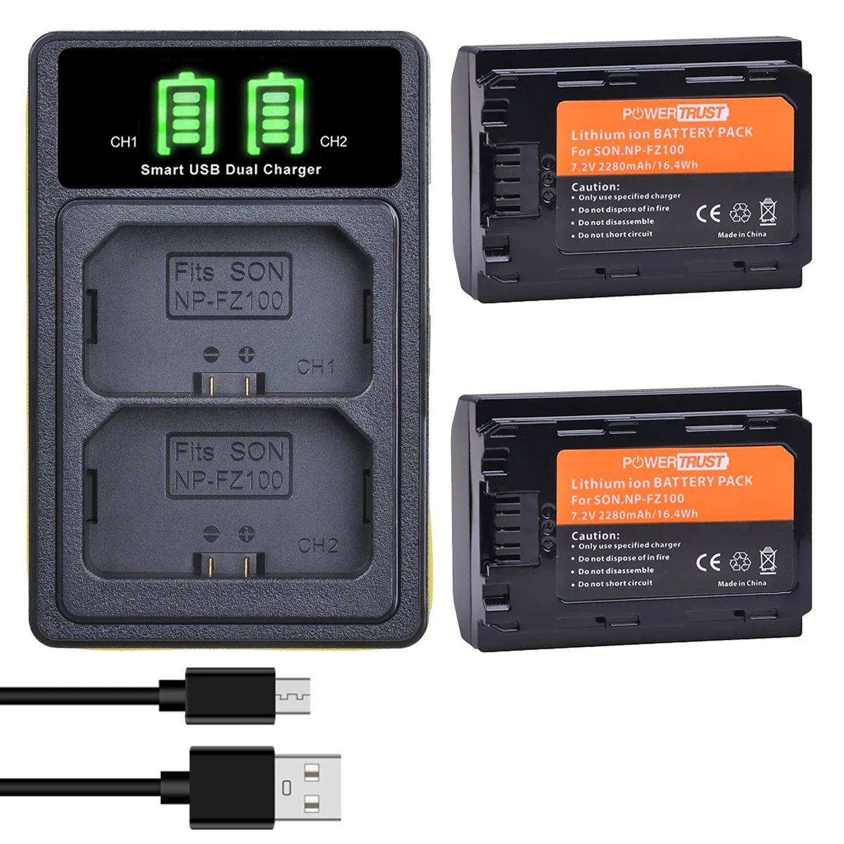 

2280mAh NP-FZ100 NPFZ100 NP FZ100 Battery and Charger for Sony a9, A9R,9s,BC-QZ1 Alpha 9, ILCE-9,A7R,ILCE-7RM3,A7 III,ILCE-7M3