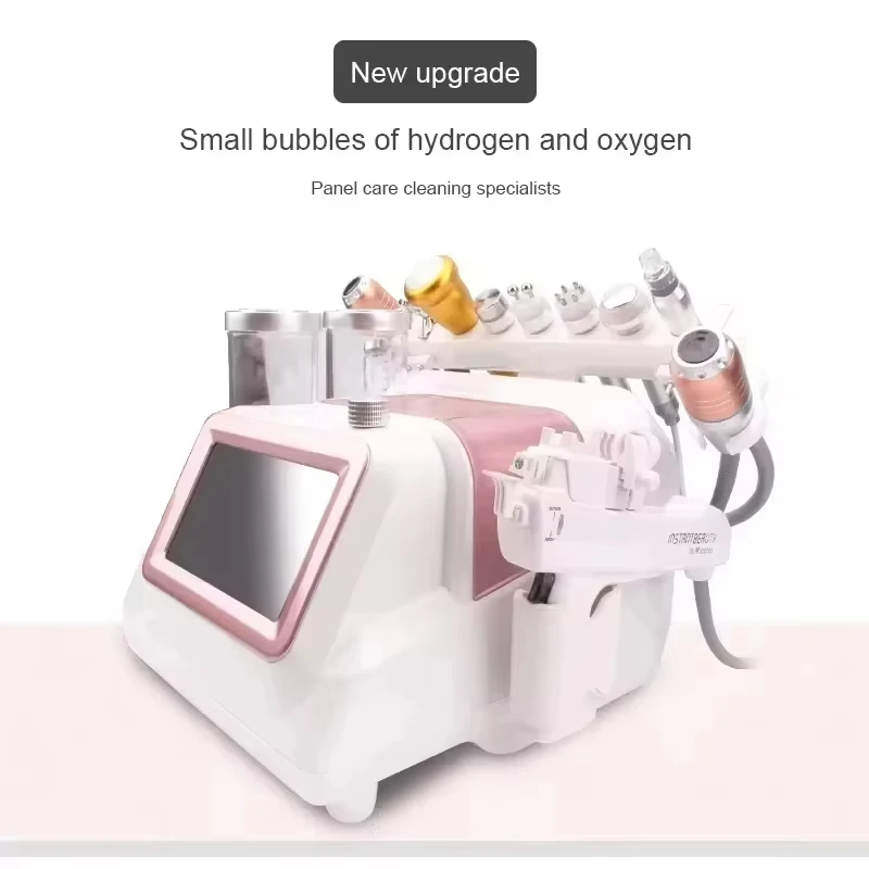 Newest 12 in 1 Hydrogen Oxygen Bubble Instrument Clean Hydroxide Dermabrasion Machine Line Engraved Water Light Instrument