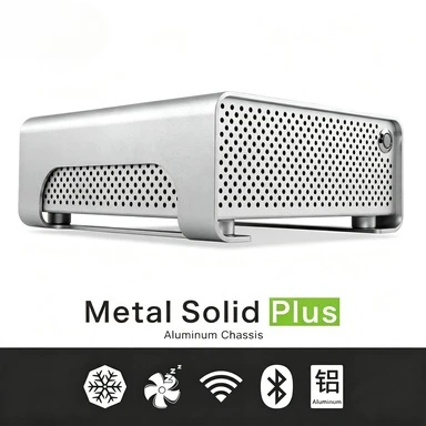 MGP All Aluminum Compact ITX Chassis, DC‑ATX PSU, Slim Horizontal Integrated‑Graphics PC Shell