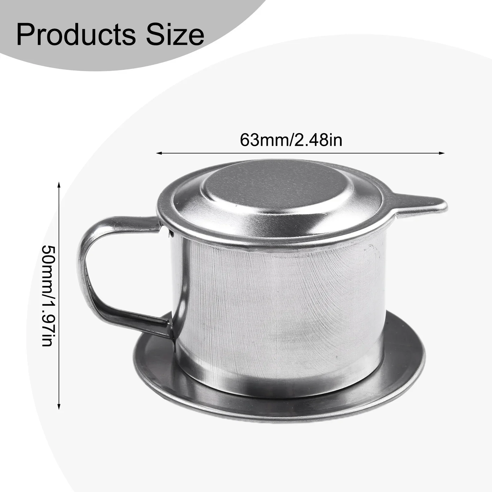 50/100ml Vietnam Style Stainless Steel Coffee Drip Filter Maker Pot Infuse Cup Portable Home Office Travel Camping Coffee Tool