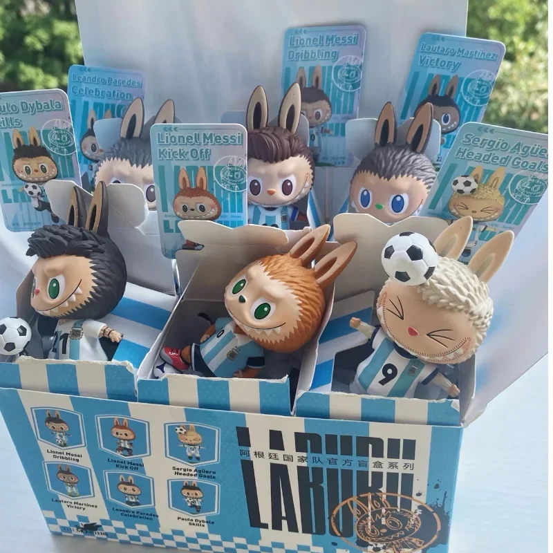 POP MART Labubu Argentine Football Association Mystery Blind Box Toys Kawaii Anime Action Figure Caixa Caja Surprise Mystery Box