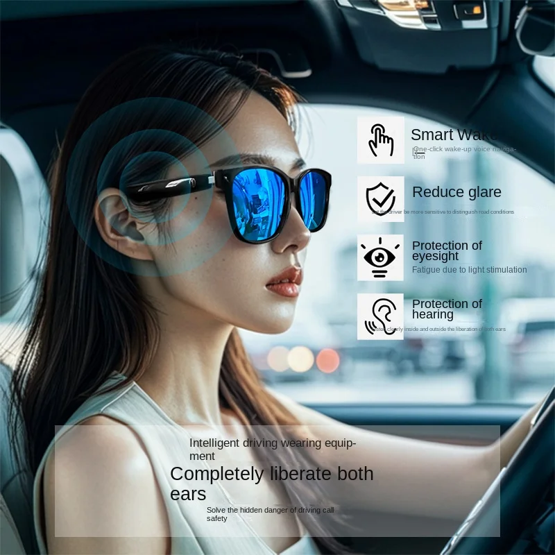 Smart Glasses Bluetooth Glasses Music Audio Navigation UV Protection Polarised Lens Suitable for Driving and Fishing