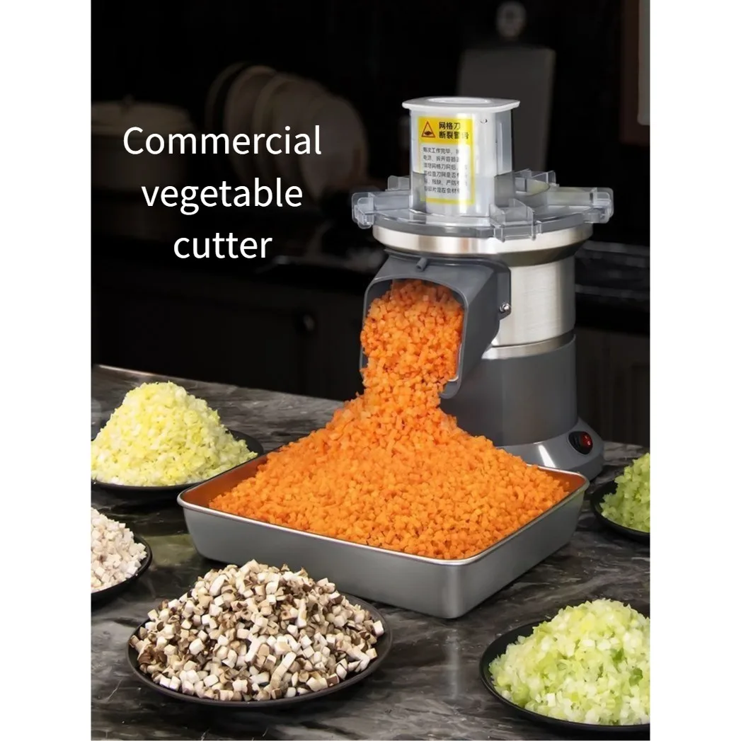 Commercial Electric Vegetable Slicer Dicer Shredder Machine Stainless‑Steel Body 4 Plug Options for Canteen Restaurant Processe