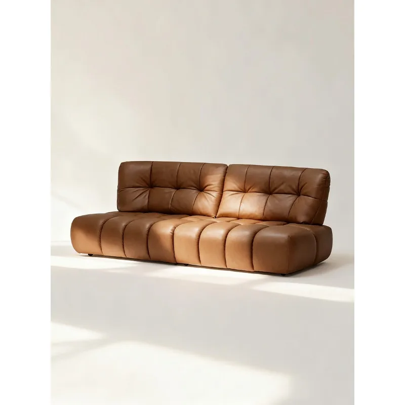 Nordic expression imported leather medieval bag high backrest bracket full leather sofa