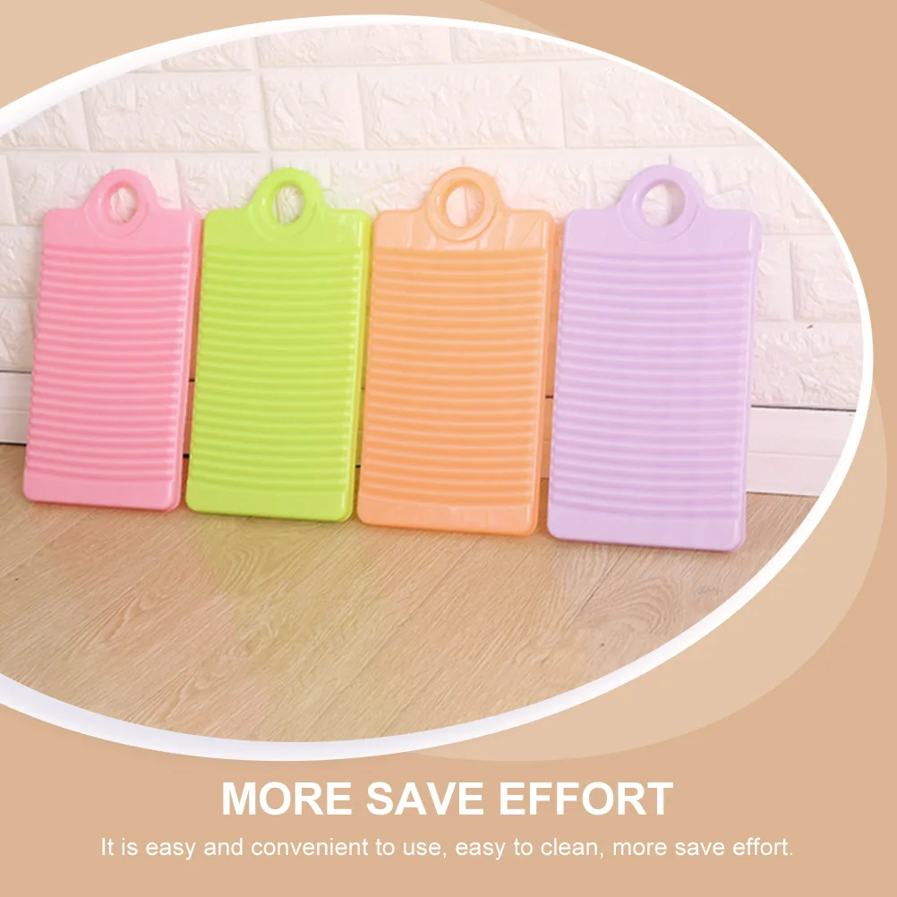 

4pcs Washboards Thickened Plastic Laundry Scrubbing Boards For Clothes Underwear Lightweight Durable Portable Water Saving
