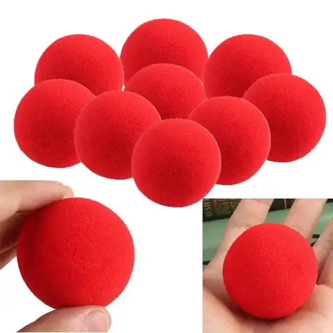 10pcs Finger Sponge Ball Magic Sponge Ball Red Magic Props Comedy Magic Trick Gift for Kid Halloween Party Masquerade