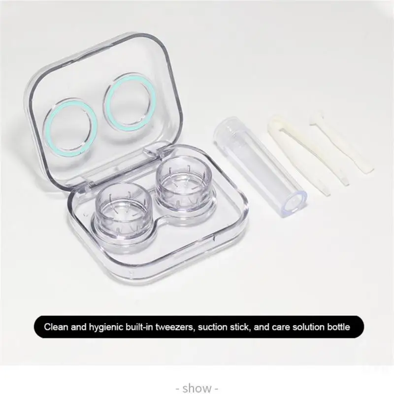 Contact Lens Case Modern Design Eye Shape Fitting Stylish Storage Option Eyelens Box Trendy Accessory Must-have Portable Popular