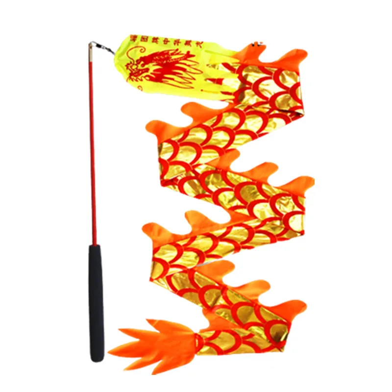 Gold Scale Dance Dragon Product With Stick For Children Funny Toys Festival New Year Gifts Square Performance Outdoor Exercise