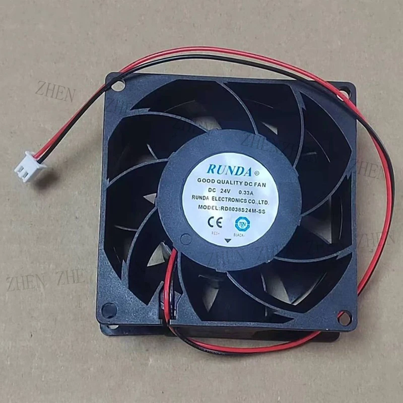 

S New for RUNDA RD8038S24M-SS DC24V 0.33A 2 wire Cooling fan#QW