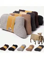 1 Pairs Winter Warm Women Socks Merino Wool Men Super Thicker Solid Against Cold Thermal Plush Thick Snow Terry Socks