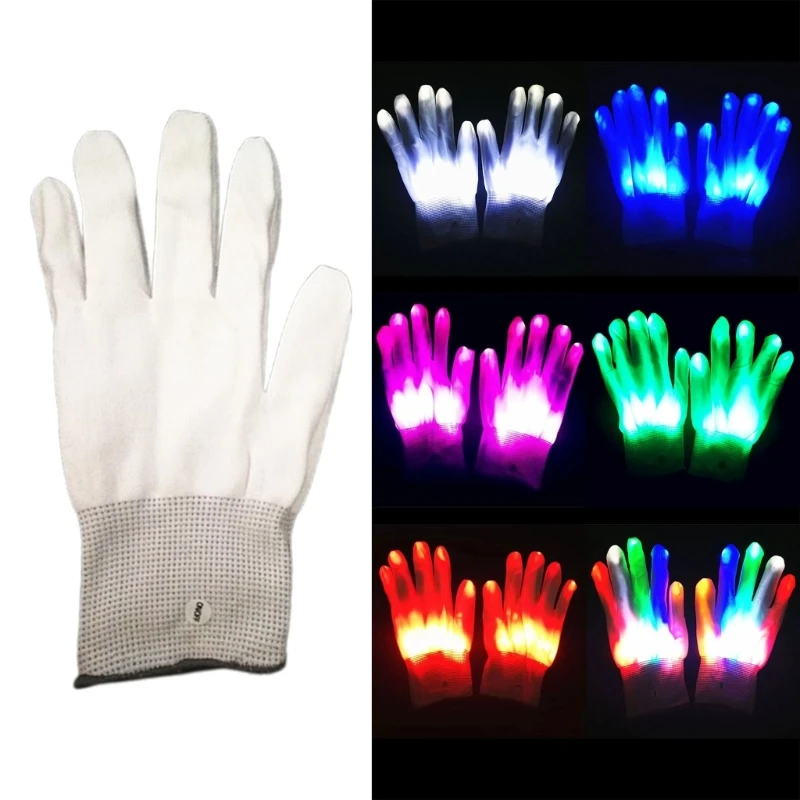 1PC Kids Fun colorato lampeggiante LED guanti Light Up Toys regali di natale di Halloween novità Finger Lights guanti Party Glowing Toy