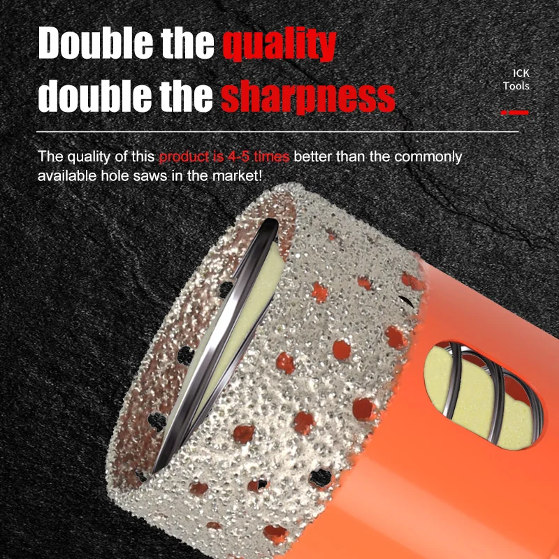 Automatic discharge of waste material Hole Saw Hexagonal Shank Brazed Dry Ceramic Tile Diamond Drill Bit Porcelain Cup Saw ICK