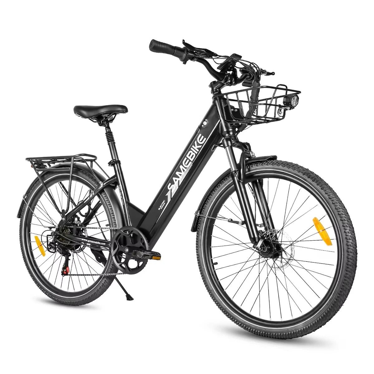 SAMEBIKE RS-A01Pro E-bike 500W motor, 36V15AH lithium batterij, 32km/u elektrische fiets met mand, volledige vering, elektrische mountainbike, 26 inch all-terrain banden, geschikt voor