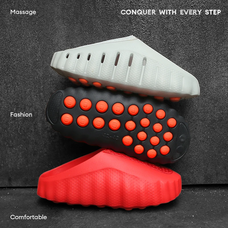

Fashion Slippers for Men and Women with Foot Sensing Massage Comfortable Breathable Summer Female Male Couples Outdoor Sandals