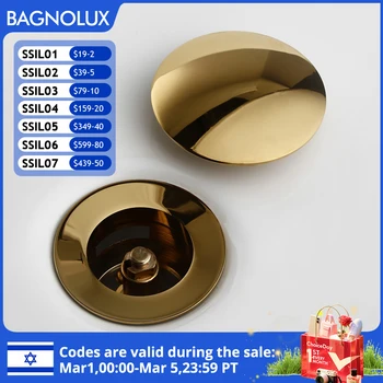 Pulsante di scarico Pop-Up tappo per lavabo da bagno tappo per scarico sifone tappo per lavabo accessorio per rubinetto per lavabo tubo per lavabo nero oro rosa