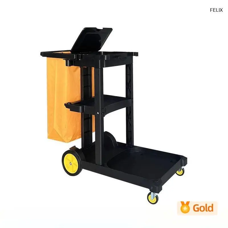 

Hotel Cleaning Supplies Folding Cleaning Cart Housekeeping Cleaning Service Cart Wholesale Plastic Cleaning Cart