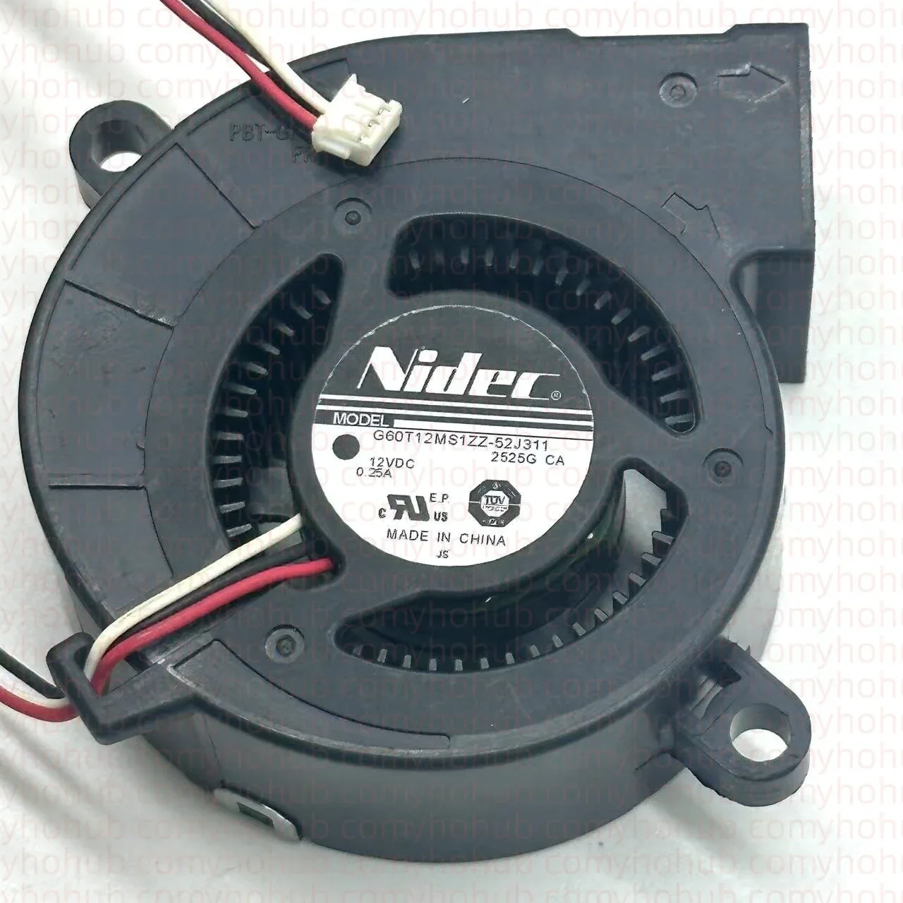

Nidec G60T12MS1ZZ-52J311 DC 12 0.25A 60x60x23mm 3-Wire Server Cooling Fan