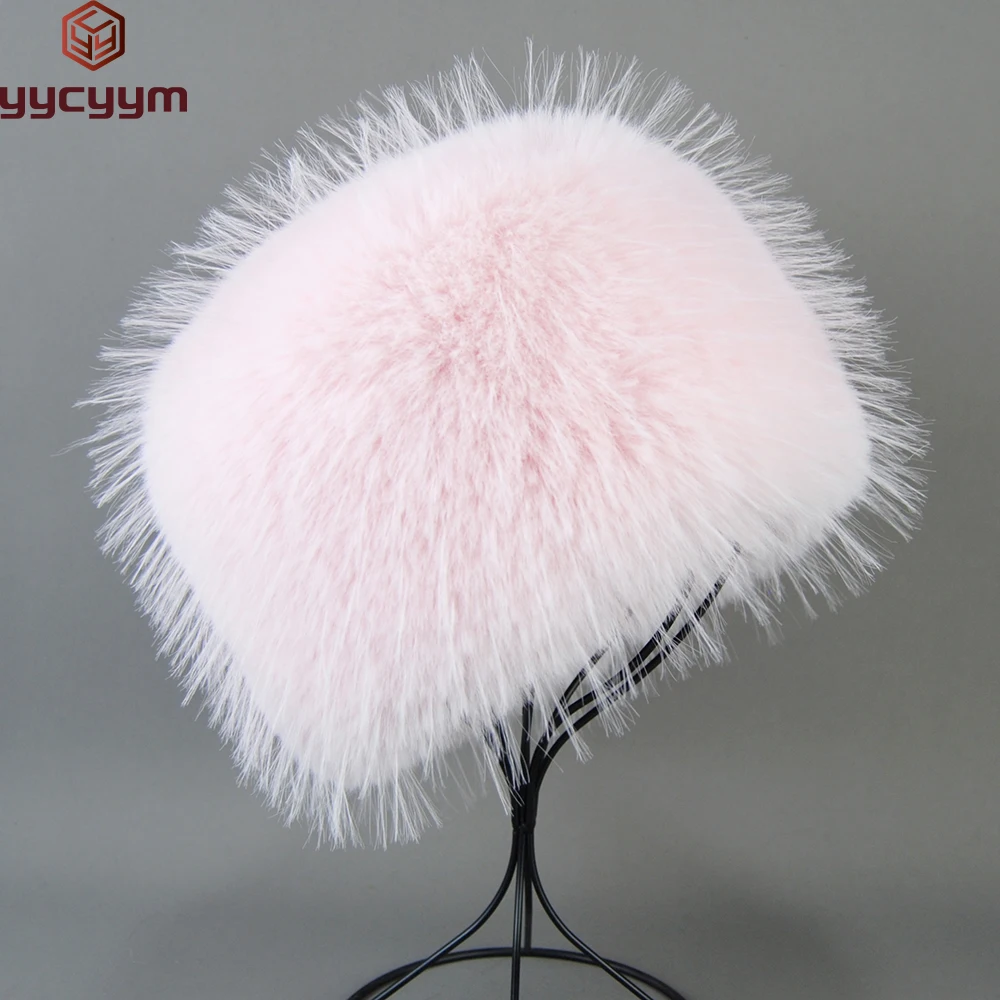 Autumn and Winter 2024 New Women\'s Fashion False Raccoon Fur Cap Russian False Fur Hat False Raccoon Fur Hats Dome Mongolian Hat