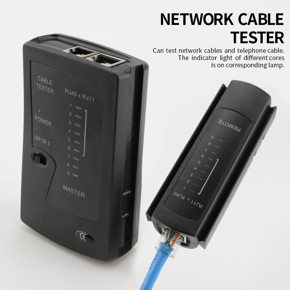 Network Ethernet Cable Tester for RJ11 RJ12 LAN RJ45 Cat5 Cat5e Cat6 Cat6a Cat7 UTP/ STP Shielded Cable and RJ11 RJ12 Telephone