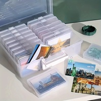 16-Compartment Plastic Photo Storage Box with Handle - Transparent Photo Organizer Case for Photos, Cards, Stickers, Seeds,