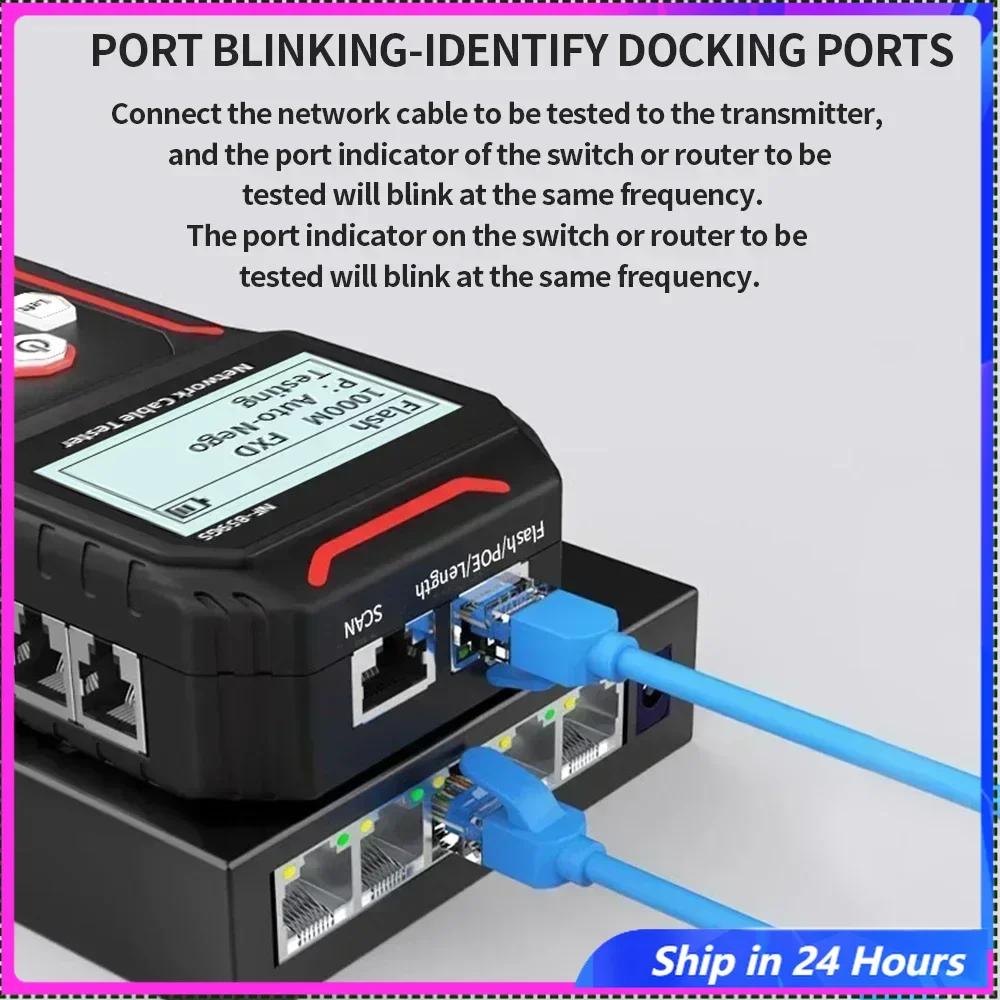 

ZHOUCE NF-859GS Network Tester Line Finder Network Cable Finder Patrol Crystal Head Crimping Line Tester Charging Type vna