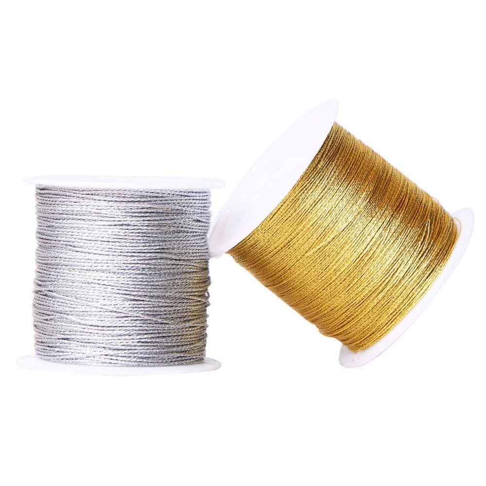 

100M Strong Polyester Cross Stitch Sewing Threads Needles Threads Silver Gold Wire Embroidery Thread Cross Stitch Floss Supplies