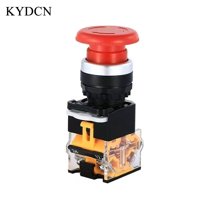 Emergency stop switch mushroom head self-locking LA38-11ZS elevator power stop emergency push button switch 22mm