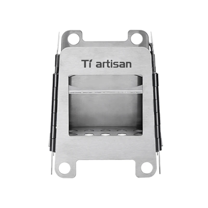 Tiartisan Stainless Steel Camping Stove Mini Portable Multi-fuel Stove Outdoor Foldable Compact Wood Burner With Storage Bag - view 5