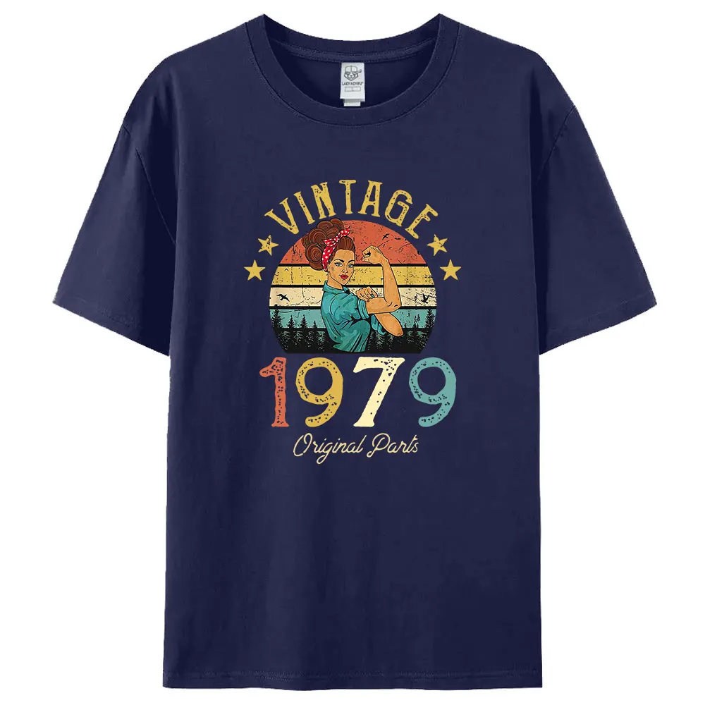 2024 New Arrival Vintage 1979 Original Parts T-Shirt 45 Years Old 45th Birthday Gift Women Girls Mom Wife Funny Retro TShirt