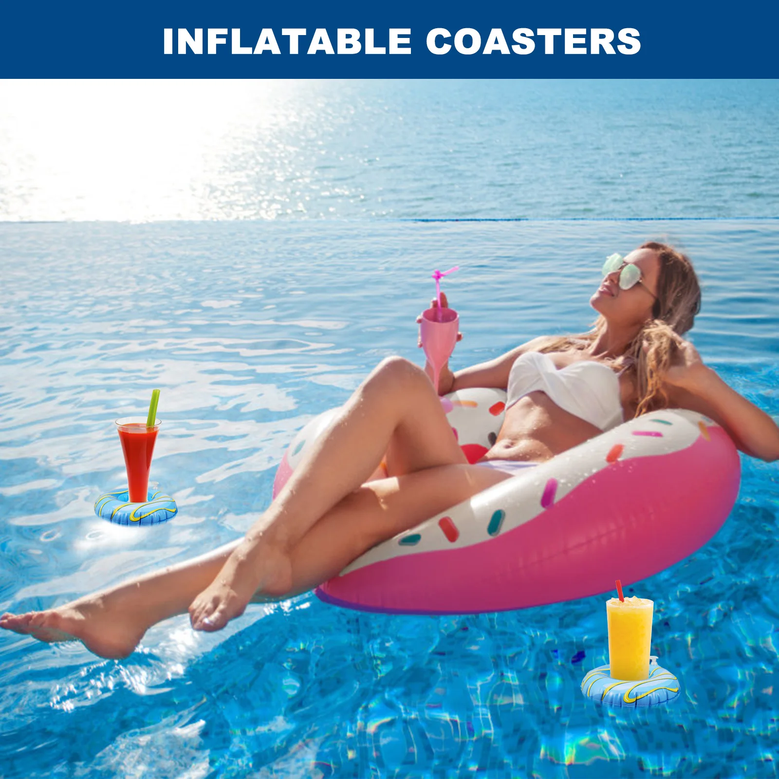 

inflatable cup floating cup inflating cup holder PVC inflatable cup holder
