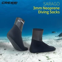 Cressi Calcetines de buceo de neopreno de 3 mm Calcetines para deportes acuáticos para adultos para snorkel, buceo y actividades acuáticas SARAGO