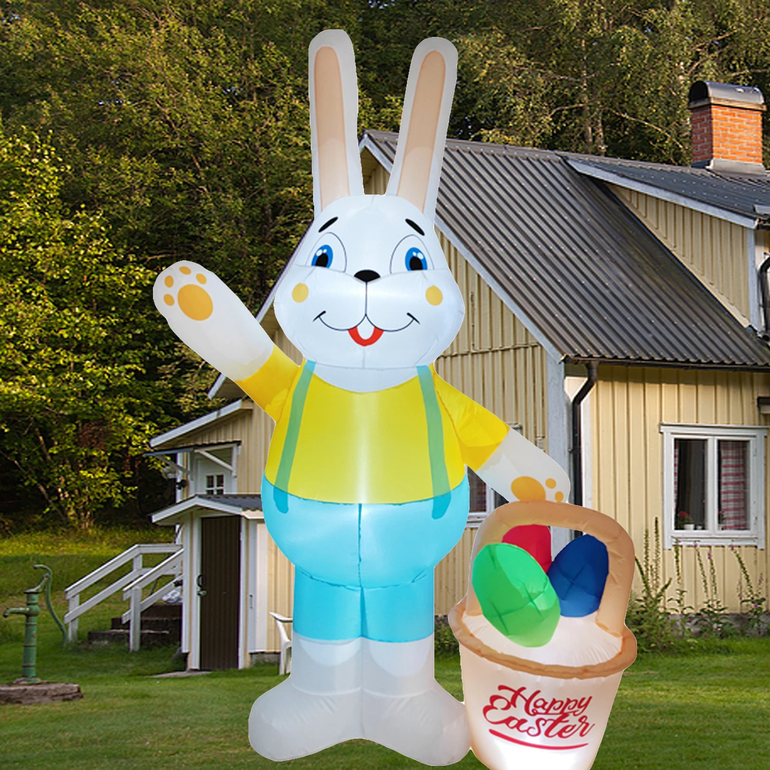 6 Aufblasbare Ostereier XXL (40 Cm) Mit Handpumpe – Robuste Osterdeko Für Garten, Schaufenster & Partys, Wiederverwendbar