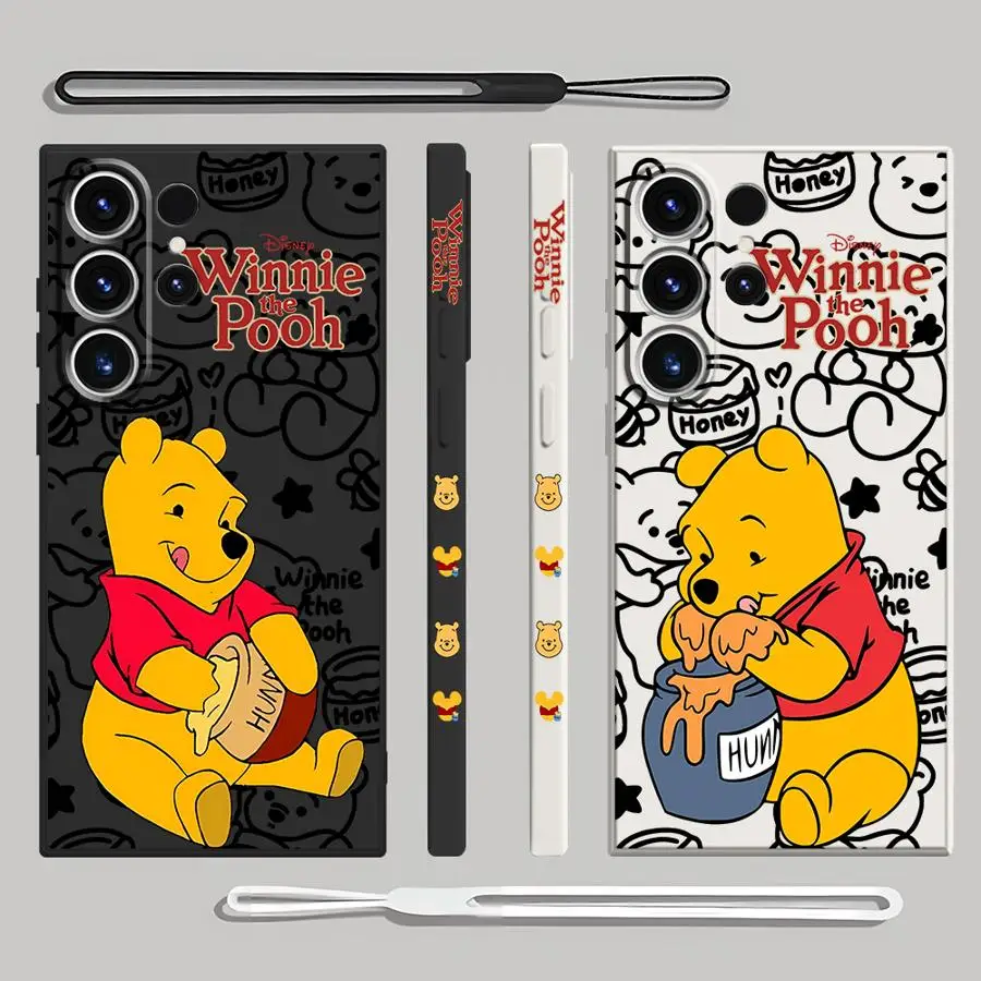 Funda de teléfono de Winnie de Disney The Pooh para Samsung Galaxy S24 Ultra S20 FE S22 S23 Ultra 5G S21 Plus S22 funda de lujo de silicona