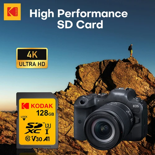 Imagen 2 del producto Tarjeta de memoria SD profesional Kodak, tarjeta SDHC de 32GB, 128GB, 64GB, tarjeta SDXC SD, cámara Class10 UHS-I, capacidad real de 100MB/S