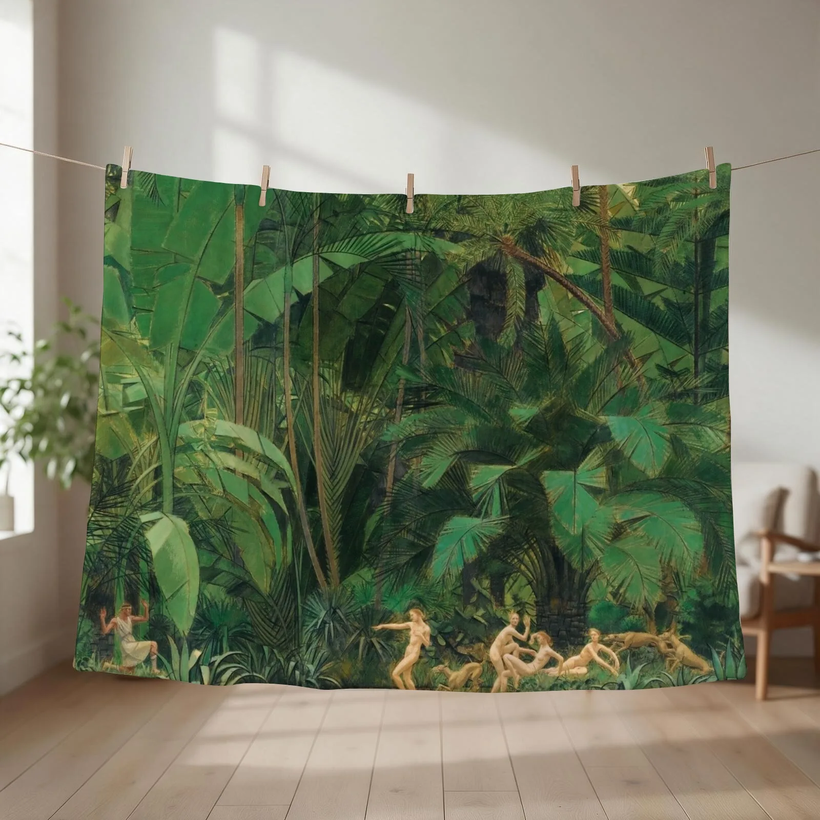 Diana and Actaeon. Bernard Boutet de Monvel. Throw Blanket couch cozy soft plush fuzzy picnic outdoor blanket