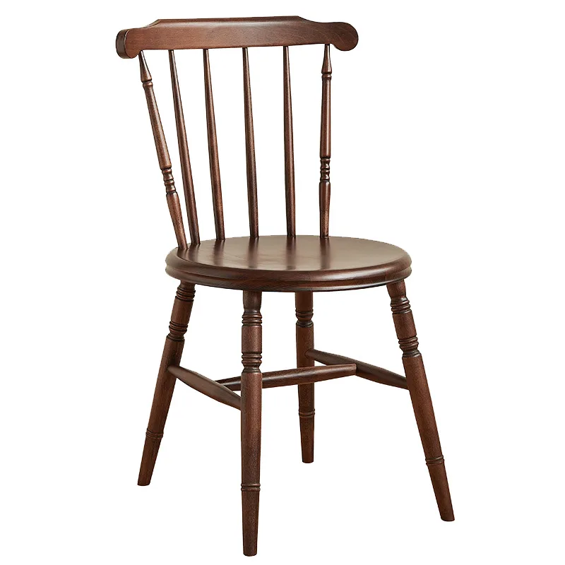 Aisa Chair | Vintage Solid Wood Dining Chair Home minimalist Windsor Chair Restaurant Table Chair Vintage Furniture