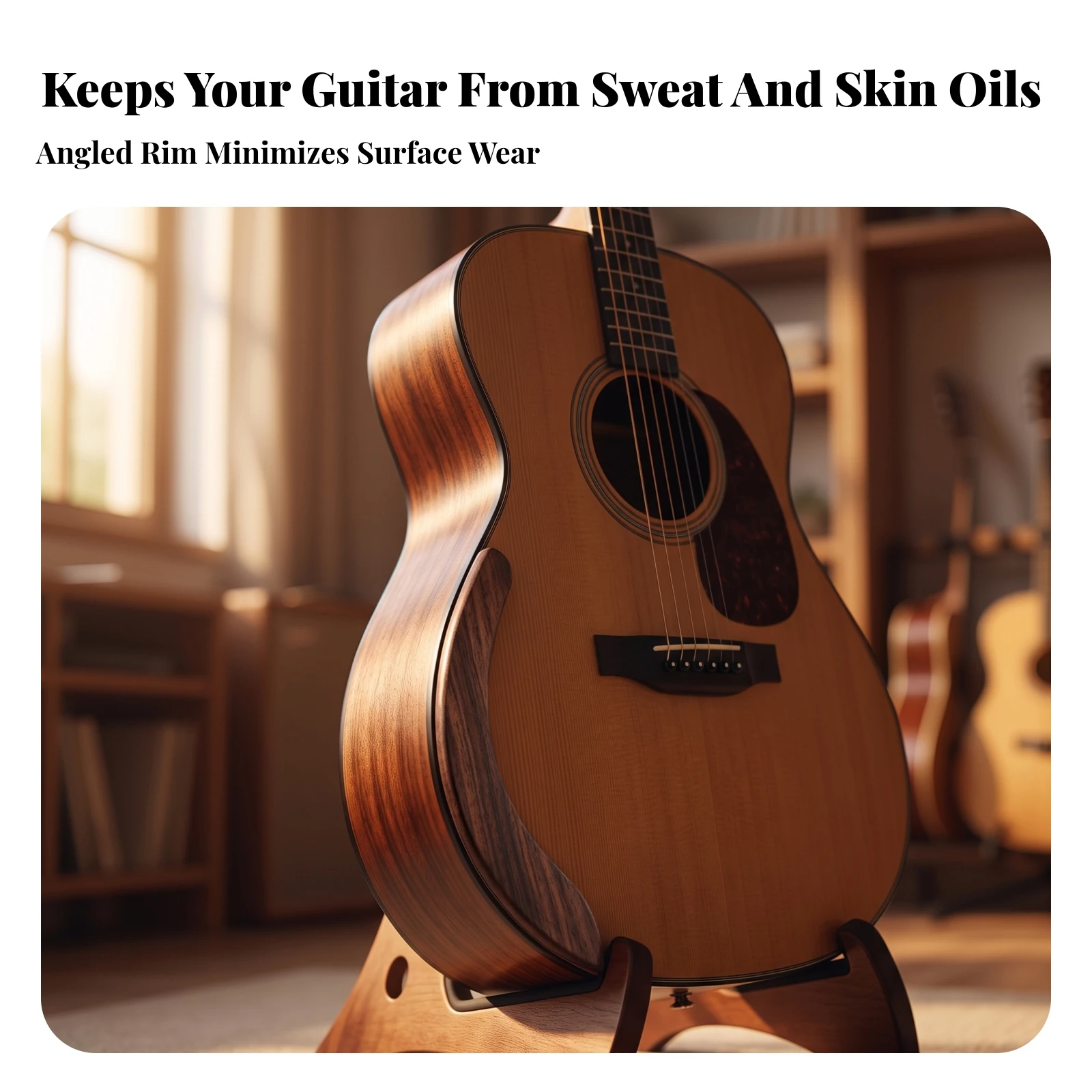 Rosewood Guitar Armrest Ergonomic Acoustic Guitar Hand Rest Comfortable Curved for Guitarists, Live Performances