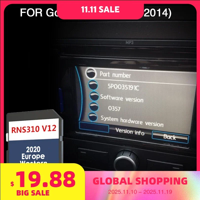 

RNS 310 V12 West Europe Use for VW Golf 6 (5K) From 2008 To 2014 Navigation SD Map GPS Sat Nav Norway Austria Poland Spain