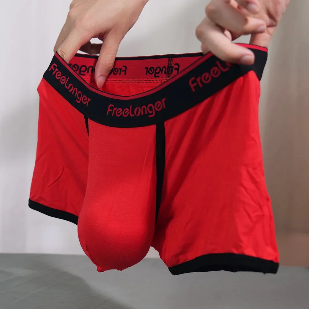 Man Bulge Penis Pouch Underwear Elastic Big Cock Boxers Gay U-Convex Dick Boxers Enhance Sexy Lingerie Modal Underpants Briefs